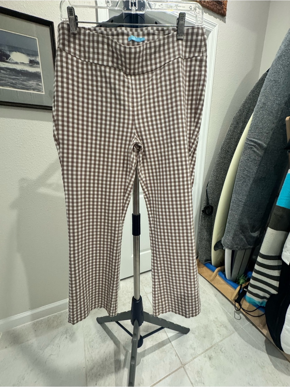 J. McLaughlin Brown Gingham Kids Pants